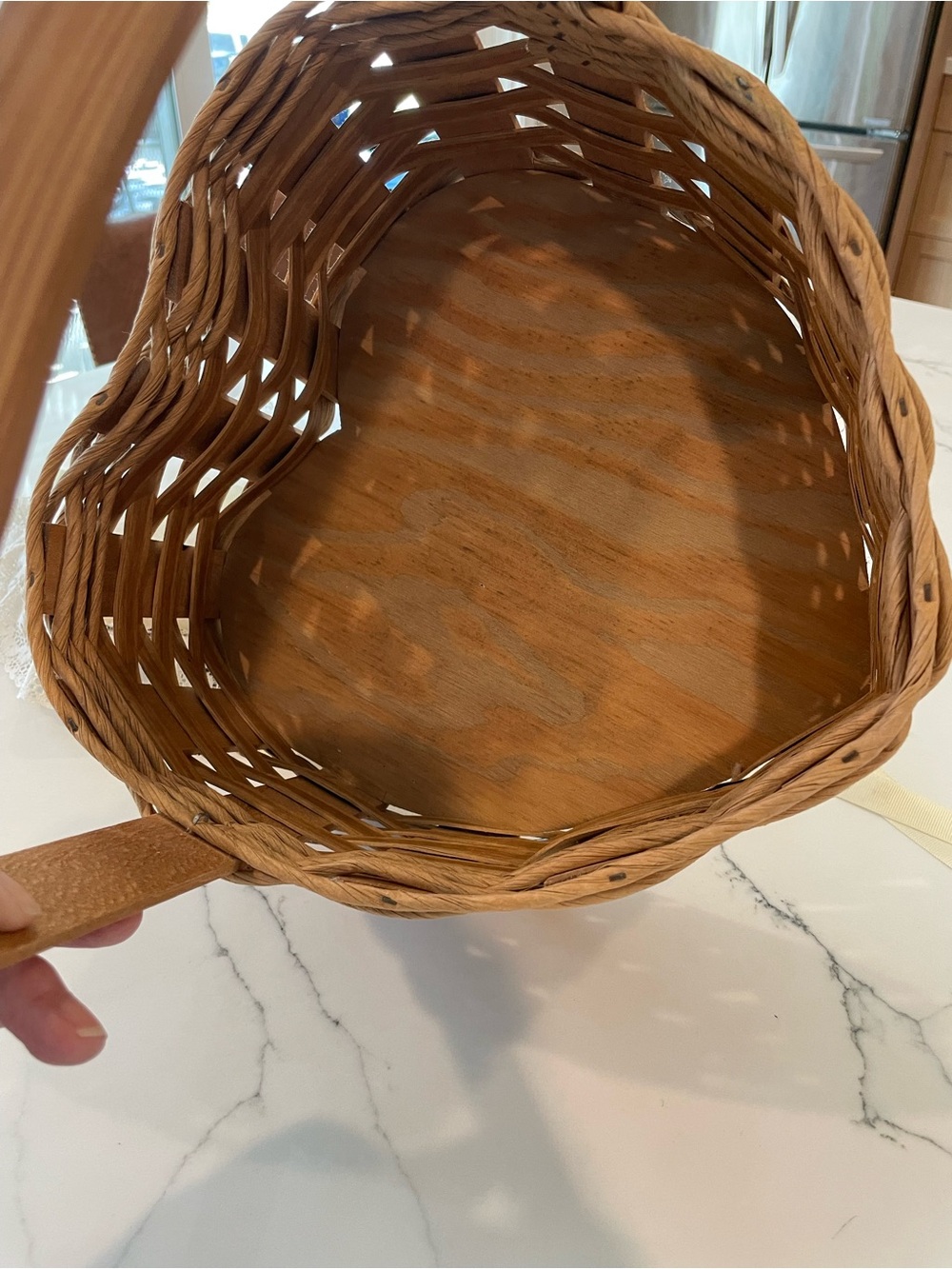 Red River Sampler Handcrafted Wood Heart Shaped Sewing Basket, Clarksville, TN - Picture 4 of 12